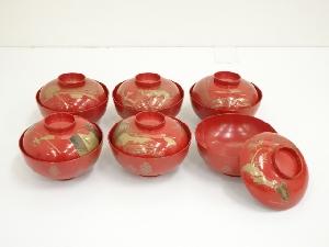 漆塗　宝尽し蒔絵　図変わり吸物椀6客